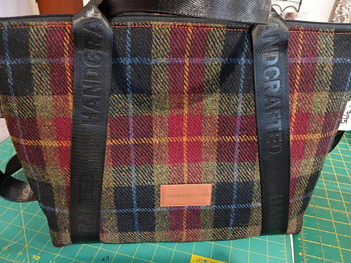 Large Harris Tweed® Tote Bag - Winter & Orange