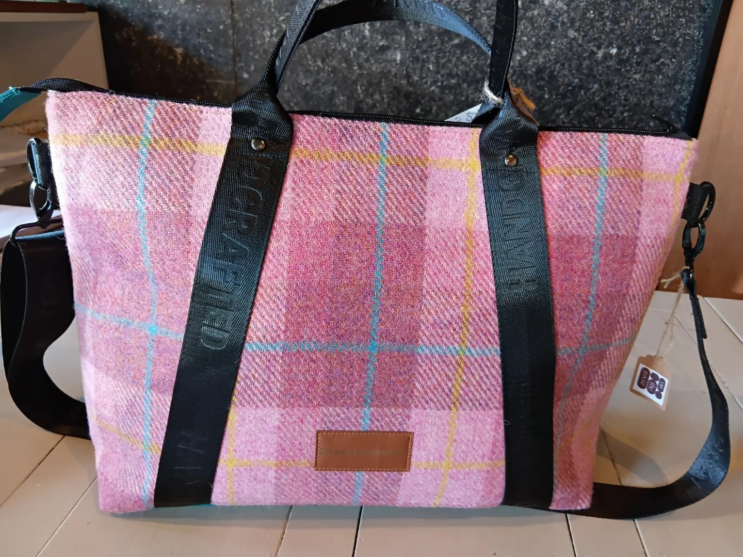 Large Harris Tweed® Tote Bag - Pink 2