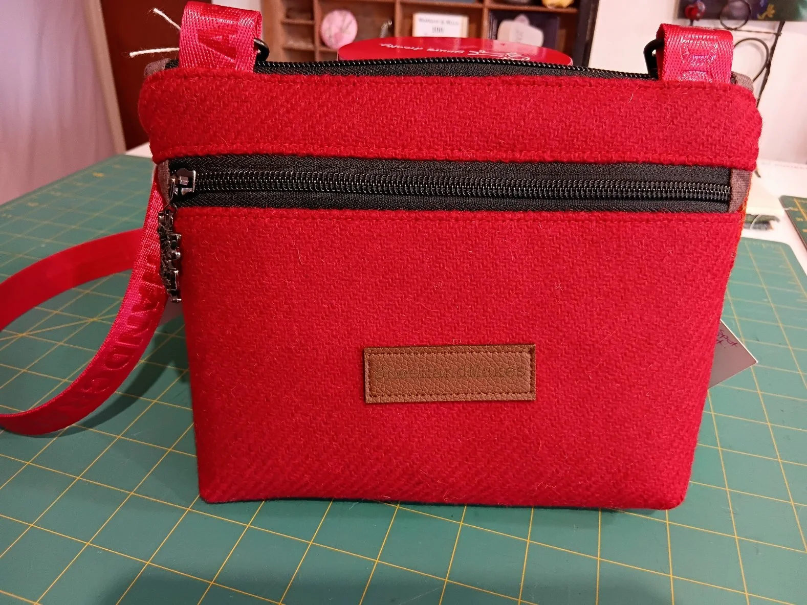 Harris Tweed® Crossbody Bag - Red & Orange Tartan