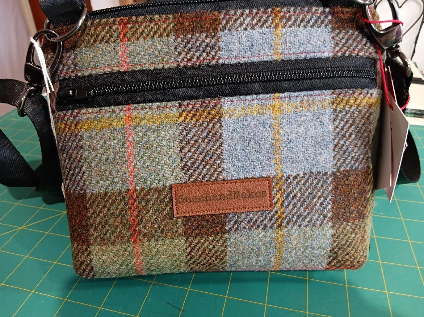 Harris Tweed® Crossbody Bag - McLeod Tartan & Red