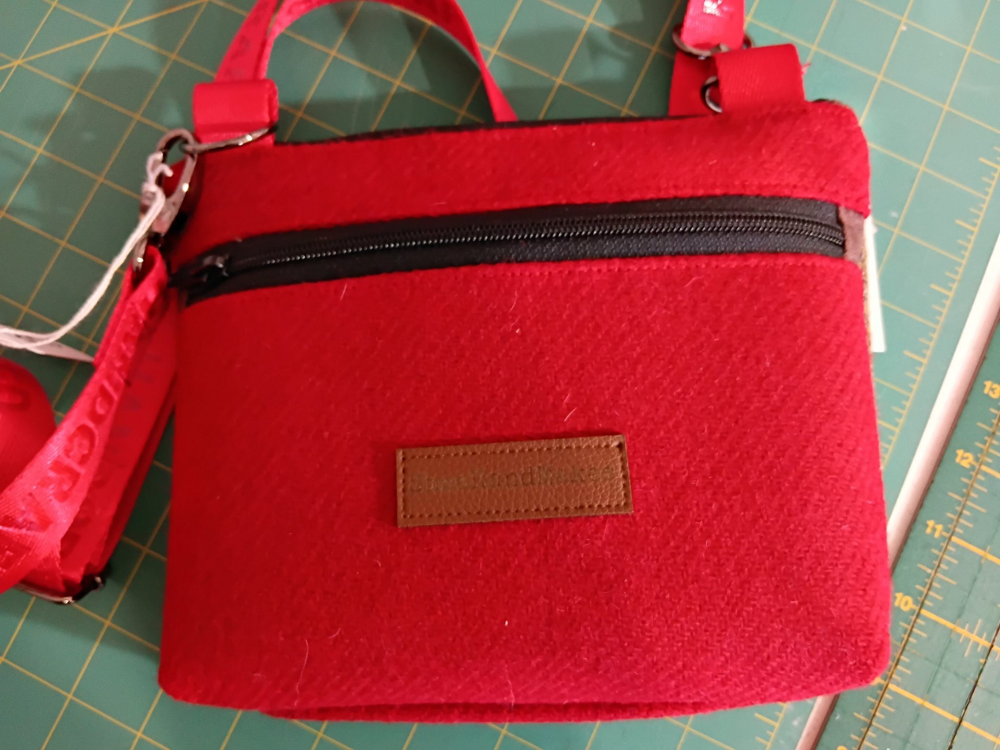 Harris Tweed® Crossbody Bag - Red & Brown Overcheck