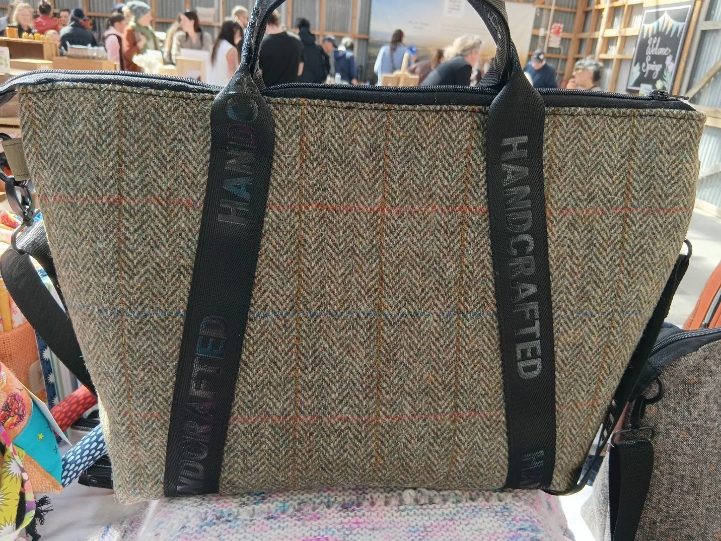 Large Harris Tweed® Tote Bag - Green
