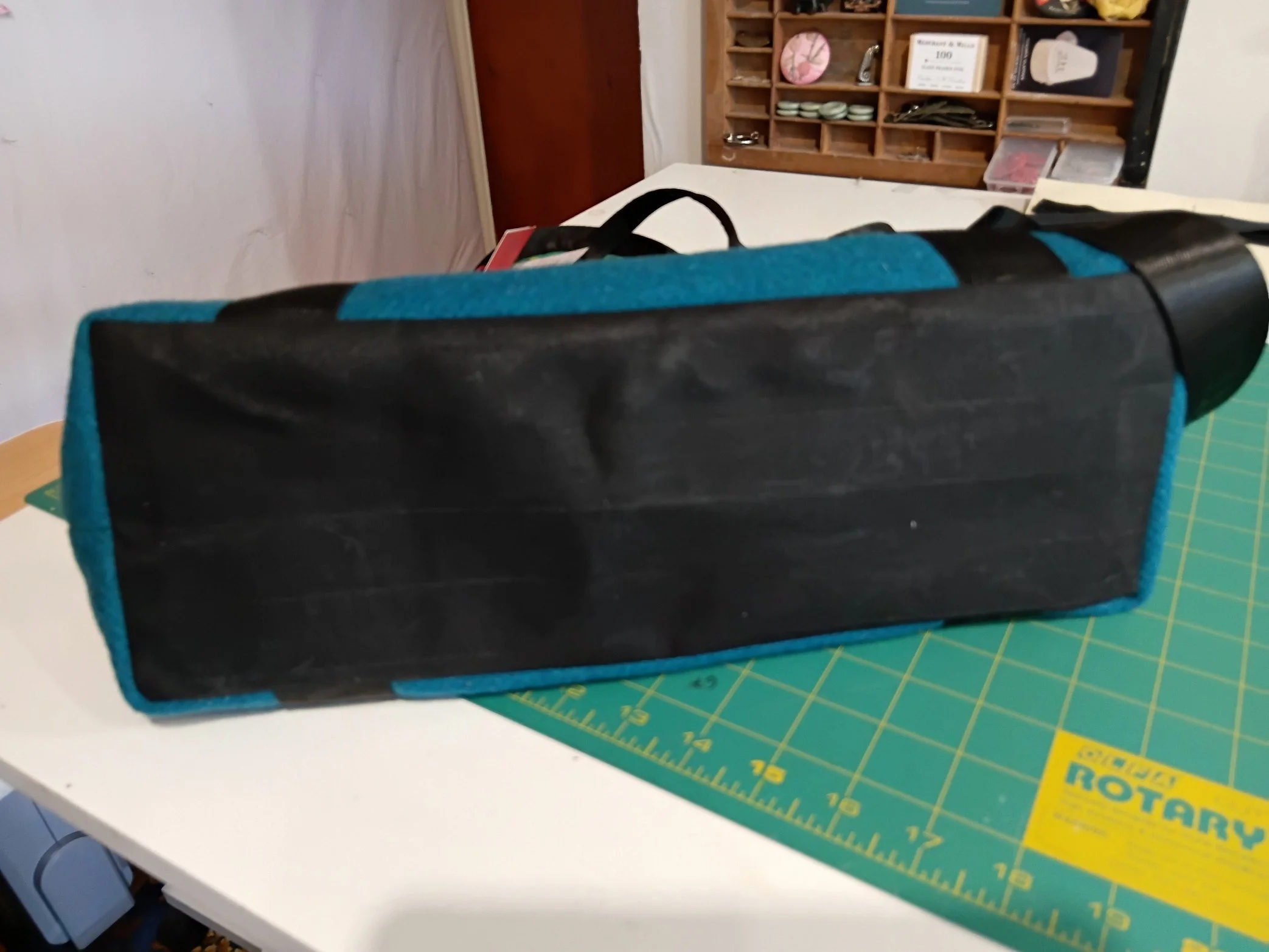 Large Harris Tweed® Tote Bag - Turquoise Blue