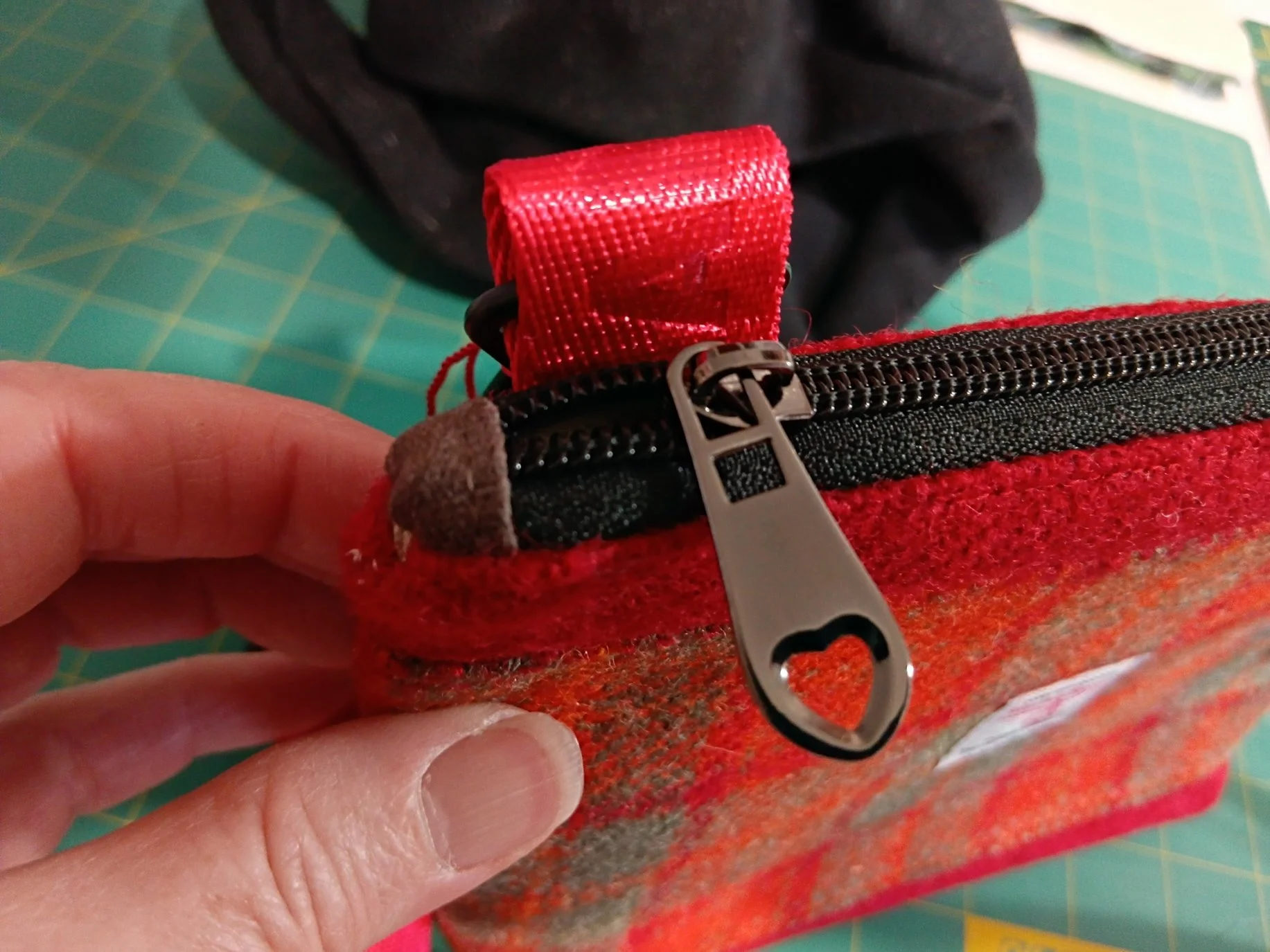 Harris Tweed® Crossbody Bag - Red & Orange Tartan
