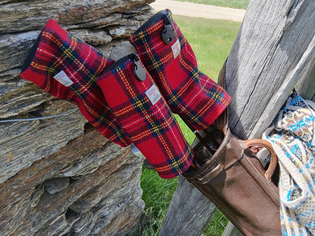 Harris Tweed® Golf Club Head Covers - Red Tartan