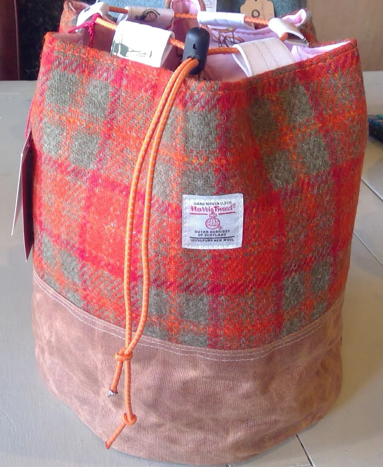 Large Harris Tweed® Crafters Project Bag - Orange