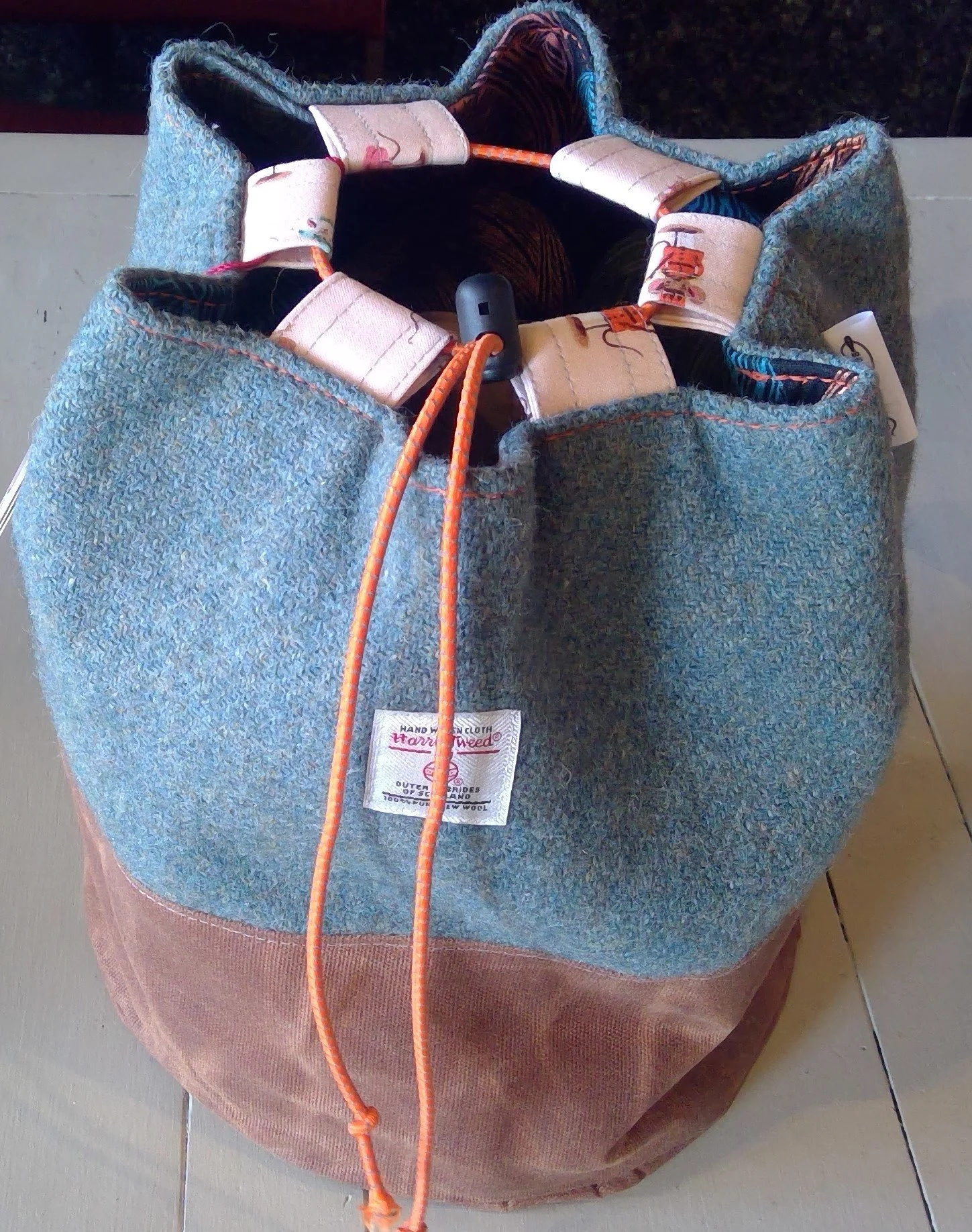 Large Harris Tweed® Crafters Project Bag - Blue
