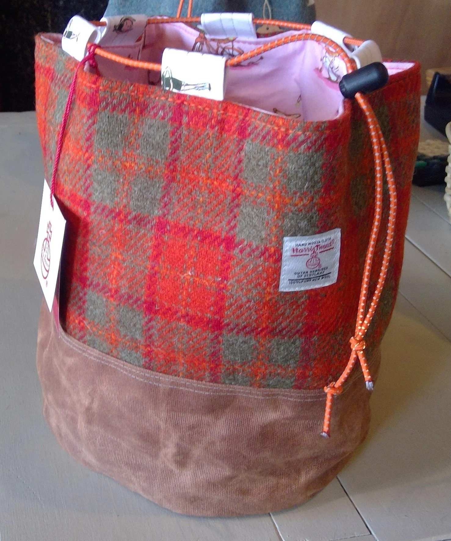 Large Harris Tweed® Crafters Project Bag - Orange