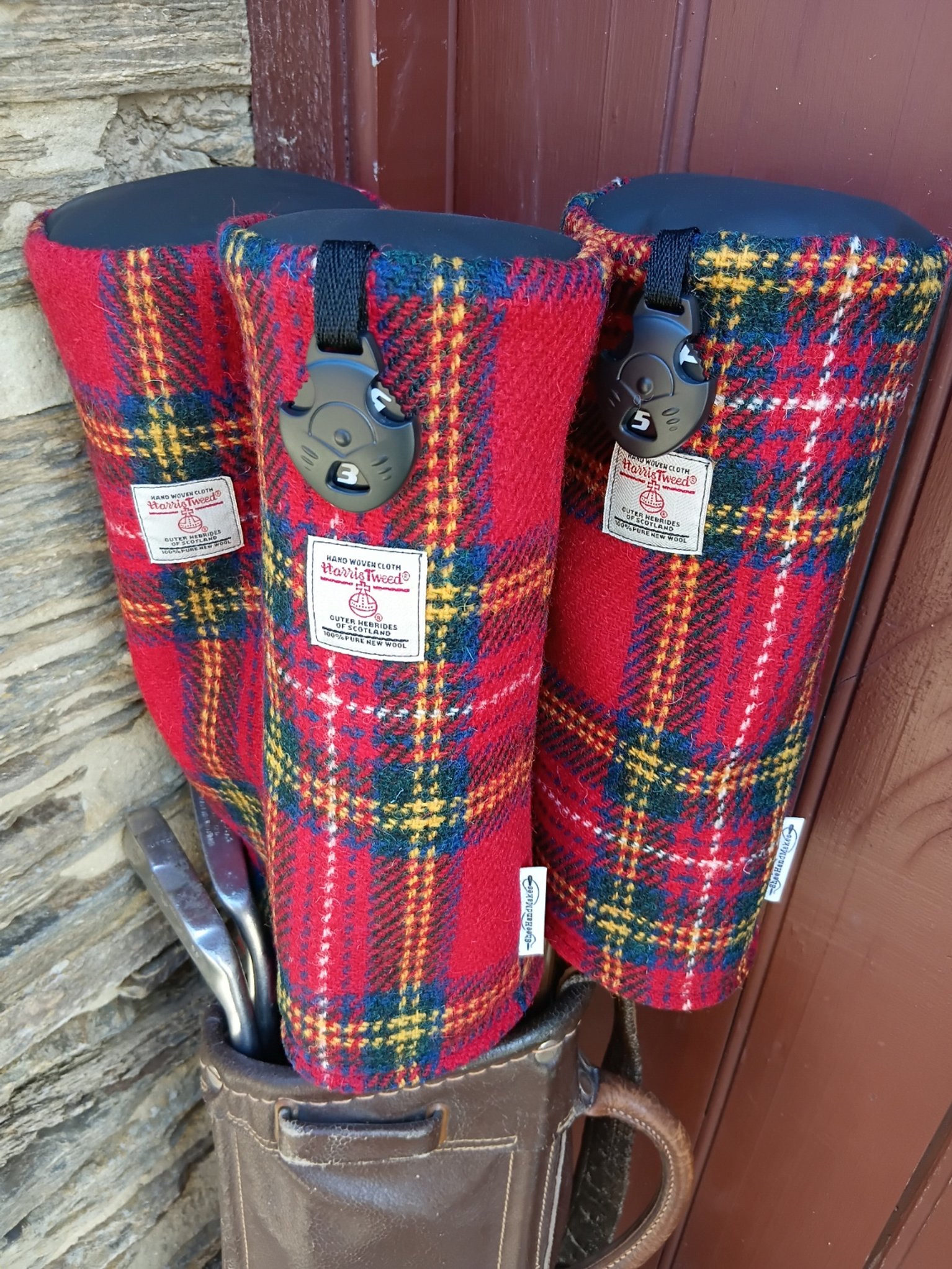 Harris Tweed® Golf Club Head Covers - Red Tartan