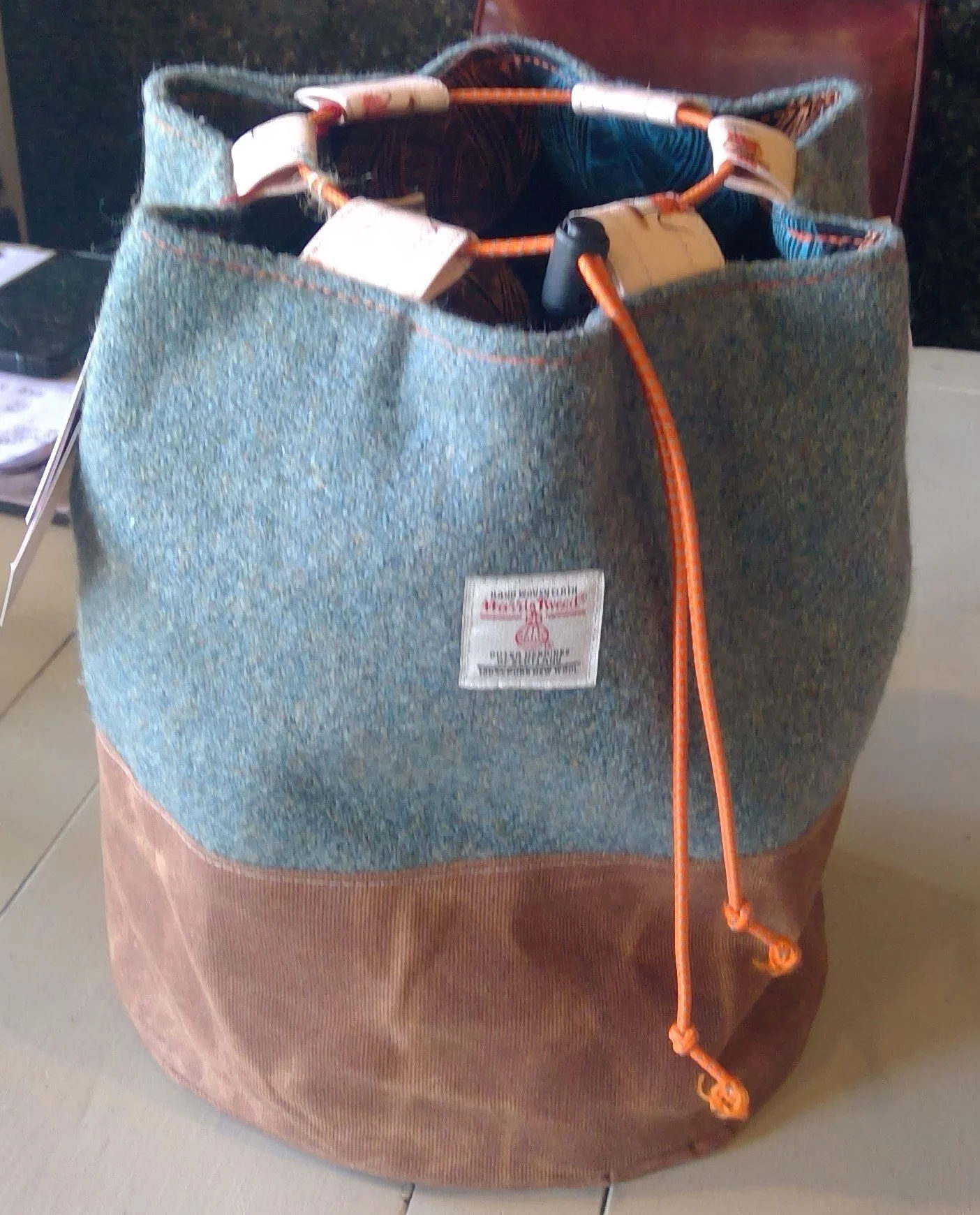 Large Harris Tweed® Crafters Project Bag - Blue
