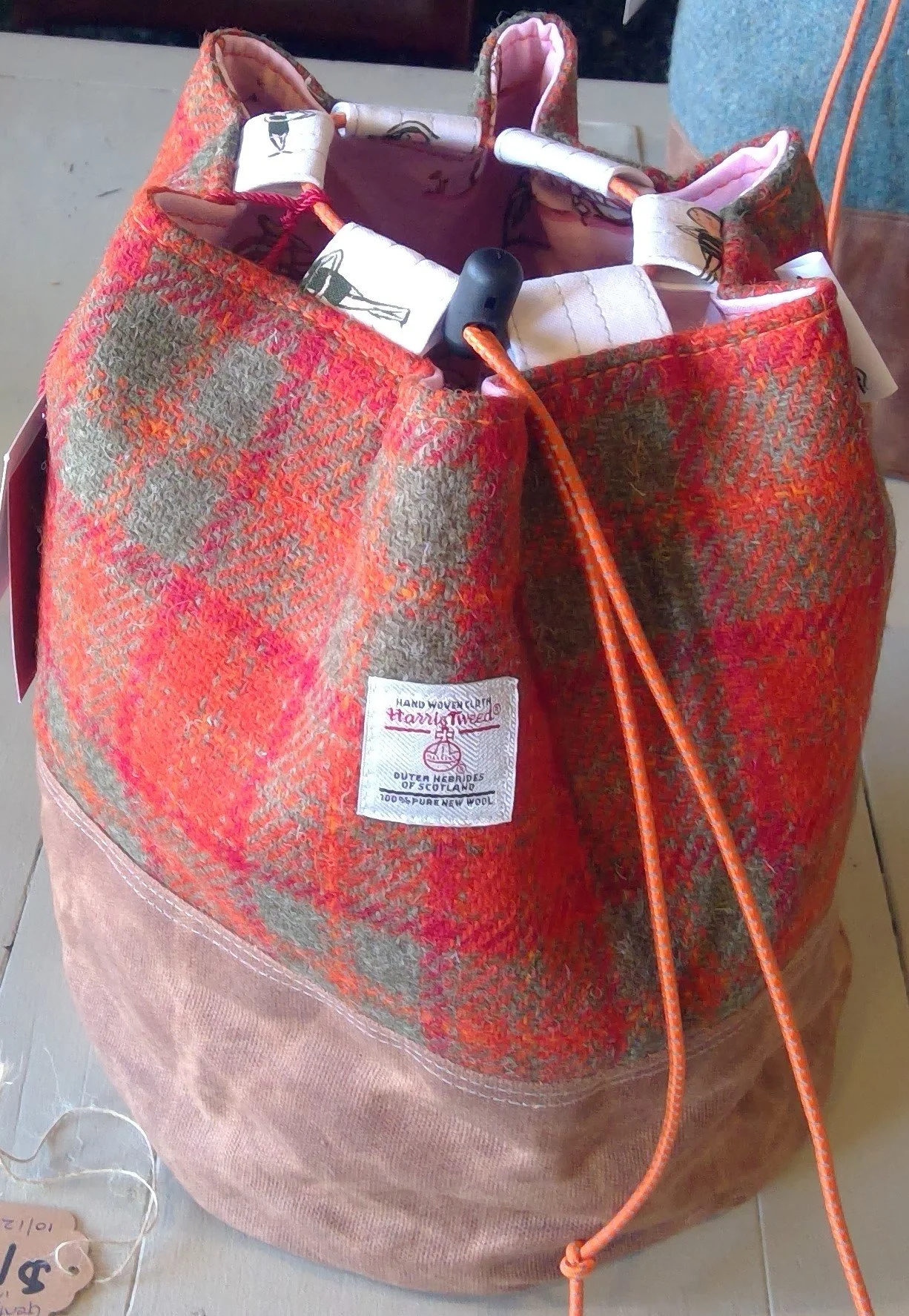 Large Harris Tweed® Crafters Project Bag - Orange