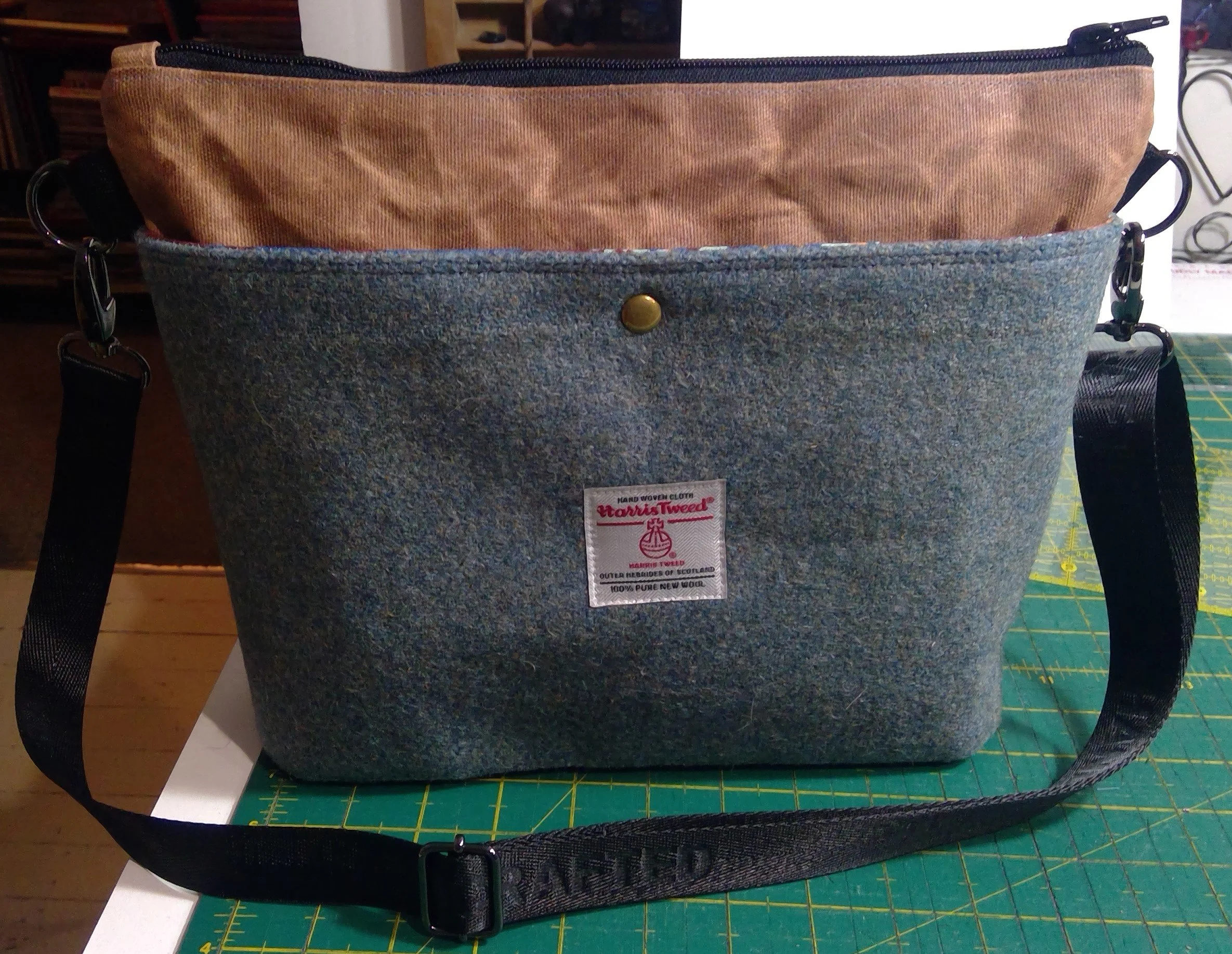 Harris Tweed® Tote Bag - Blue & Tan