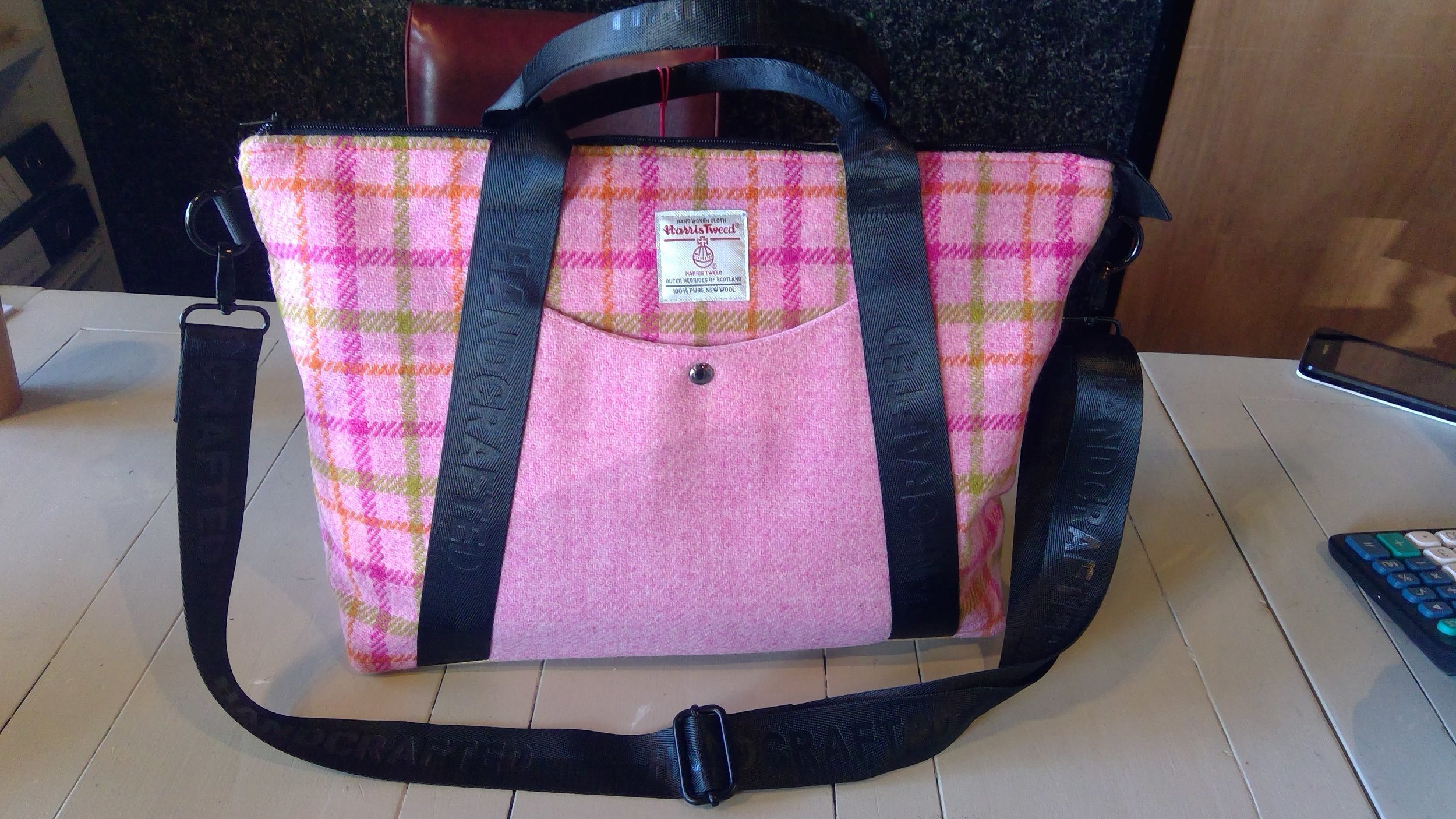 Large Harris Tweed® Tote Bag - Pink