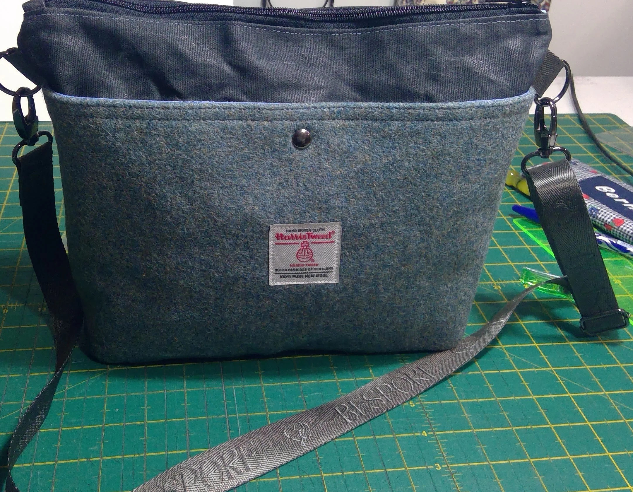 Harris Tweed® Tote Bag - Blue & Black