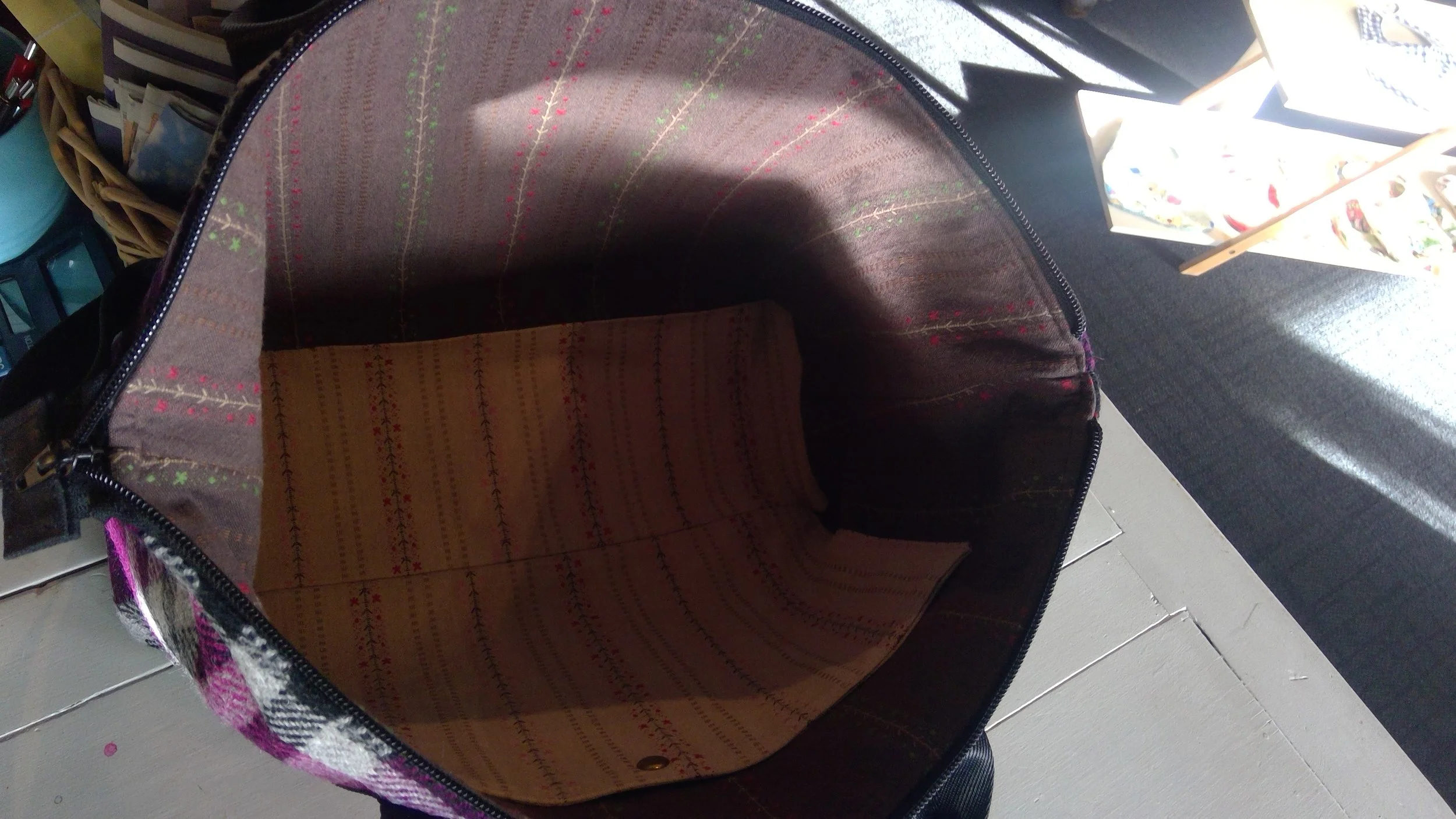 Large Harris Tweed® Tote Bag - Purple Check
