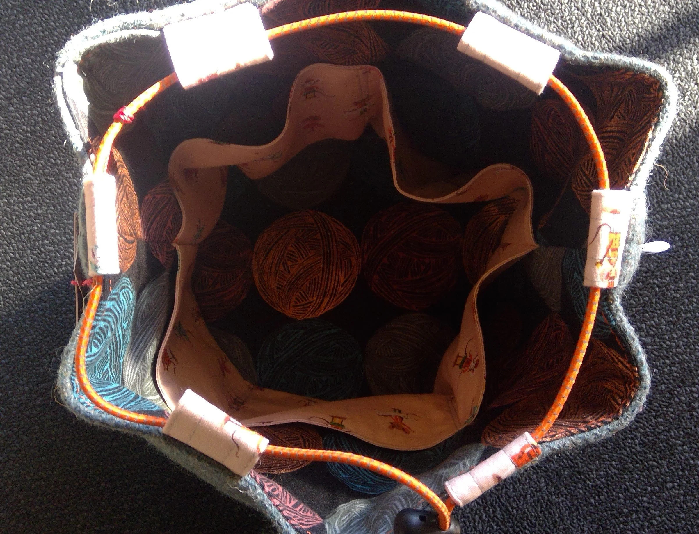 Large Harris Tweed® Crafters Project Bag - Blue